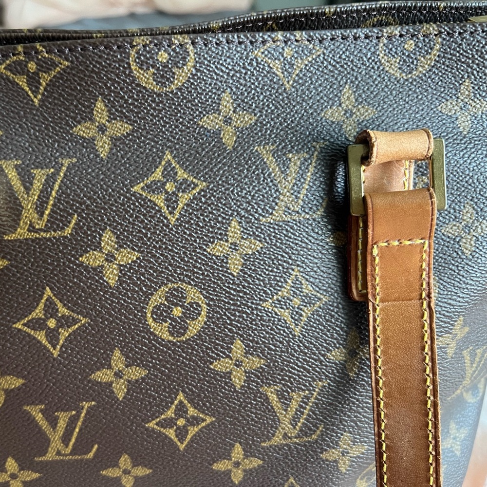 Louis Vuitton Brown Vintage Monogram Cabas piano bag with Gold Zipper